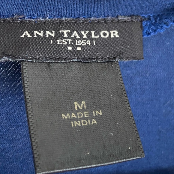 Ann Taylor Blue Ruffle Front Top - Picture 8 of 9
